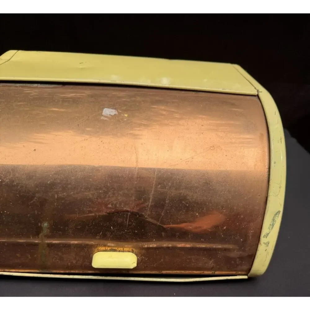 Vintage 1950’s Ransburg Metal Bread Box Roll Top Lid All Original
